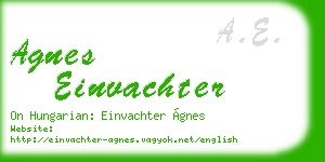 agnes einvachter business card