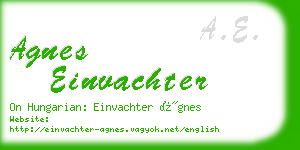 agnes einvachter business card